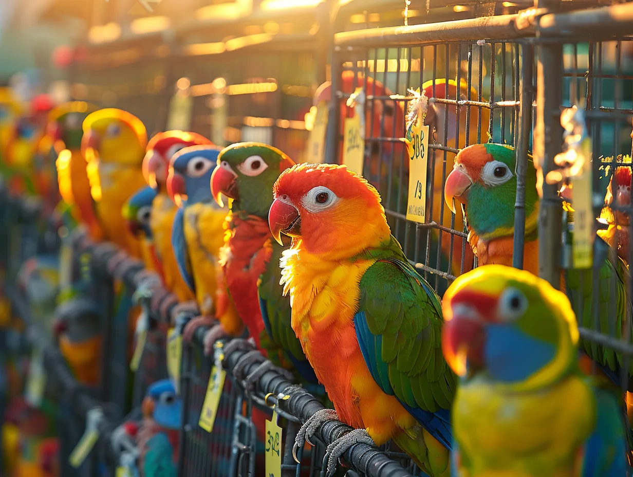 Perroquet coloré sur une branche dans un environnement naturel