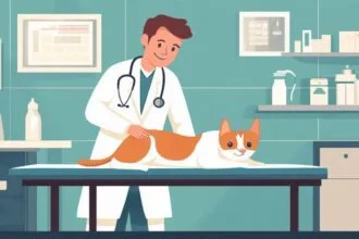 Un vétérinaire examinant un chien dans une clinique animale