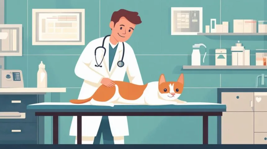 Un vétérinaire examinant un chien dans une clinique animale