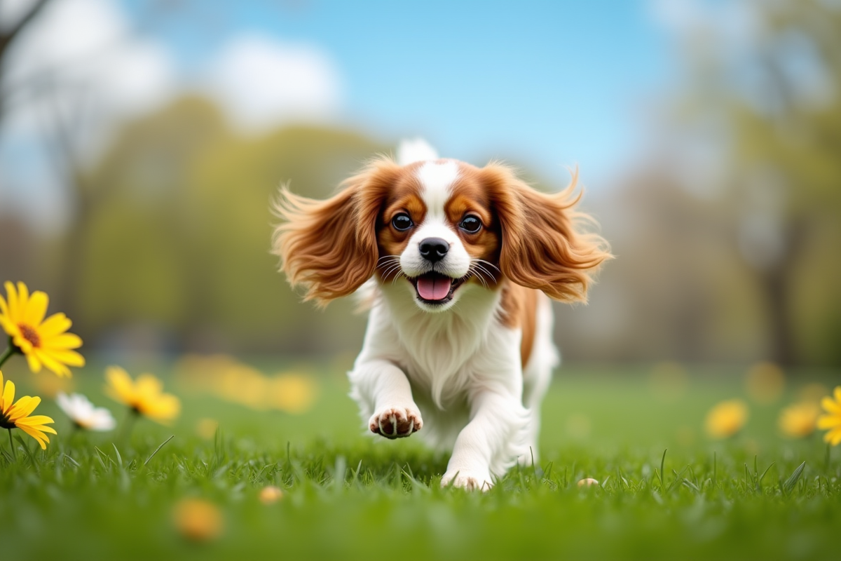 Cavalier joyeux courant dans un parc au printemps