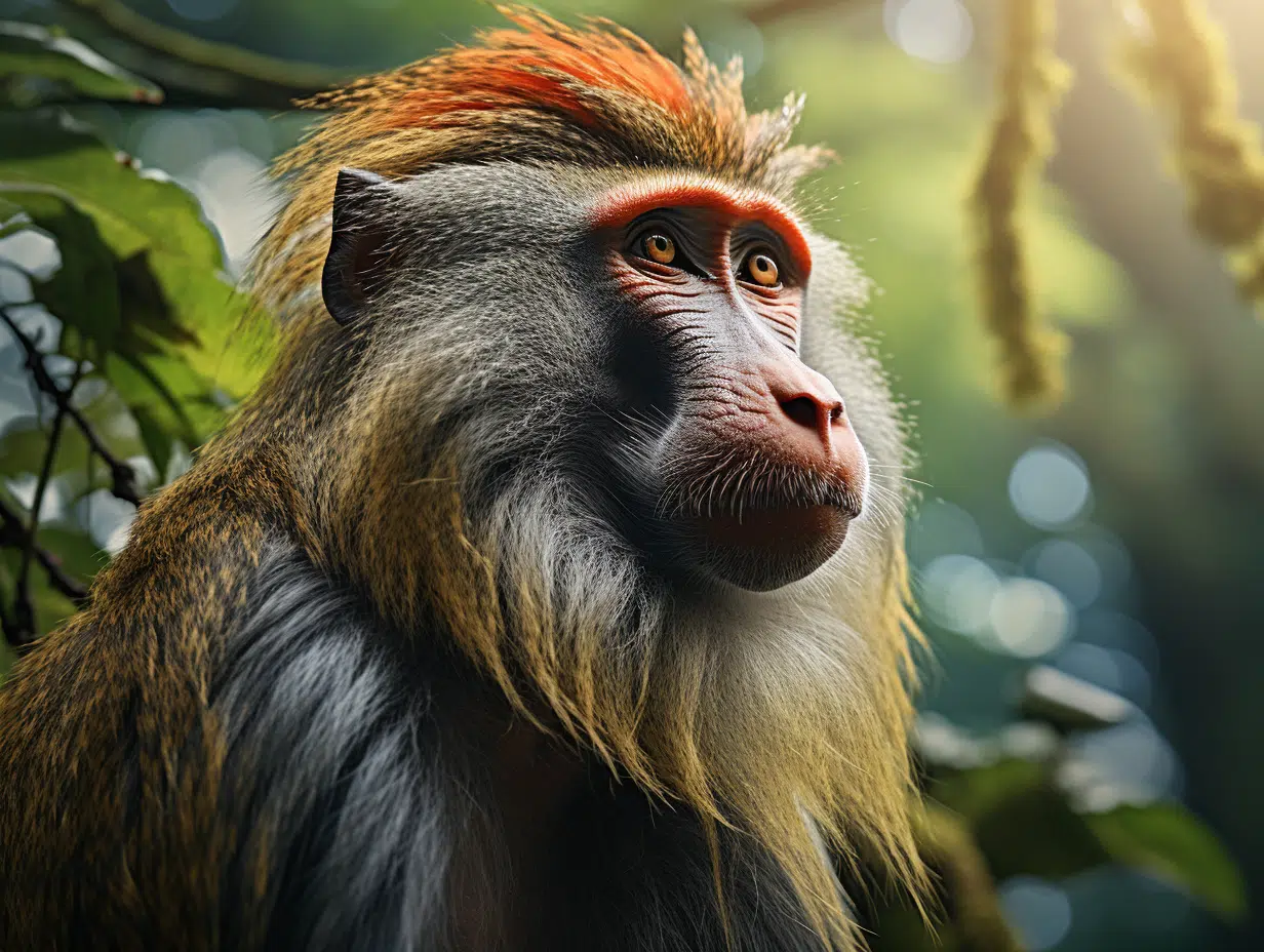 Faune exotique : mystères du singe au derrière rouge