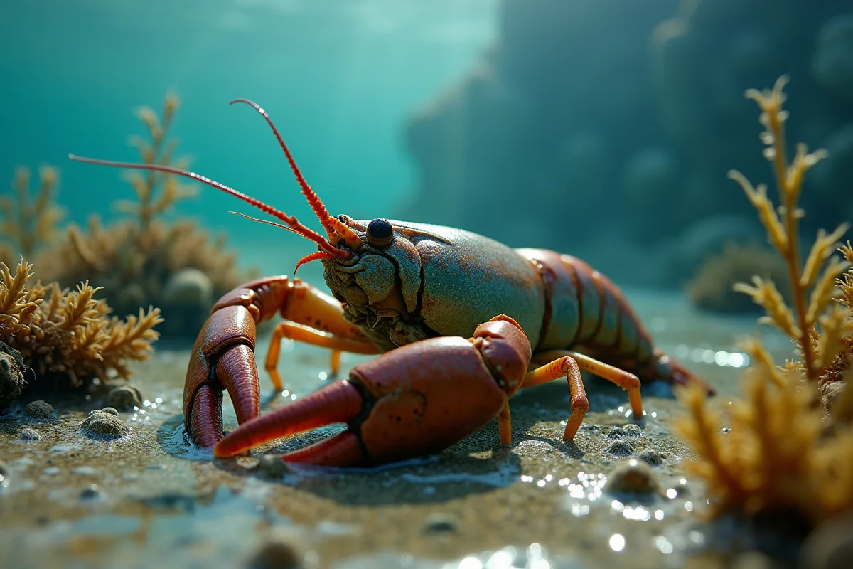 Homards en milieu marin affecté par le réchauffement climatique
