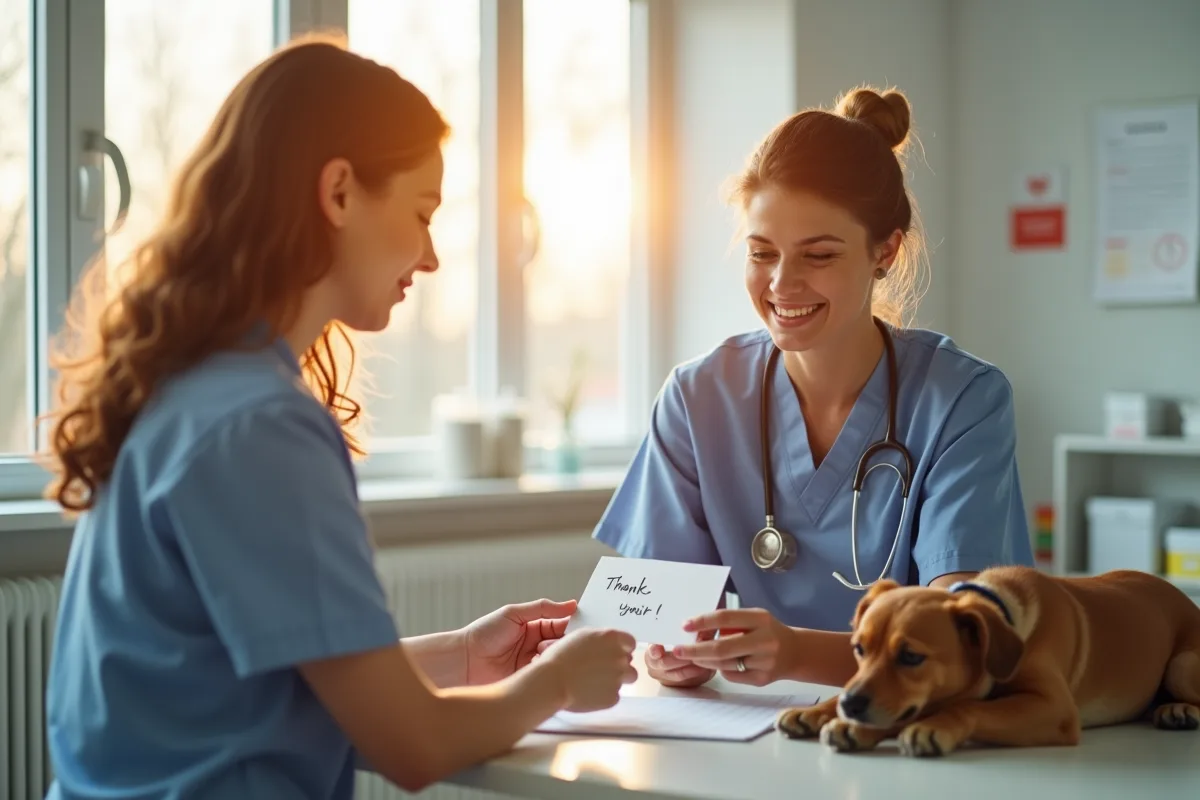 Vétérinaire prenant soin d'un animal blessé avec compassion
