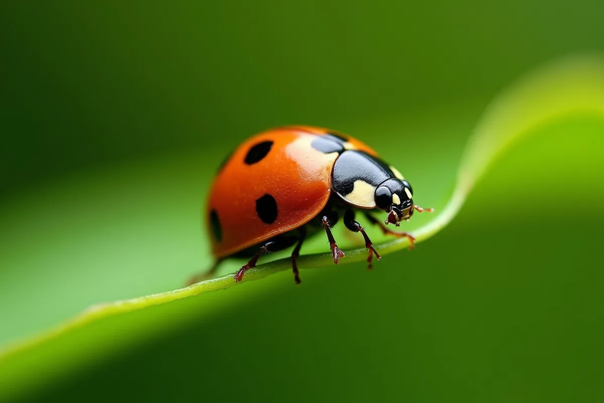 Métamorphose d'une coccinelle avec ses différents stades de développement