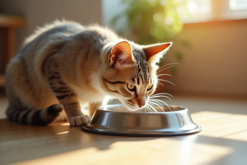 Chat buvant de l'eau fraîche près d'une fontaine adaptée
