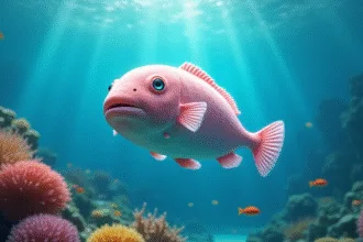 Blobfish flottant dans son habitat marin profond