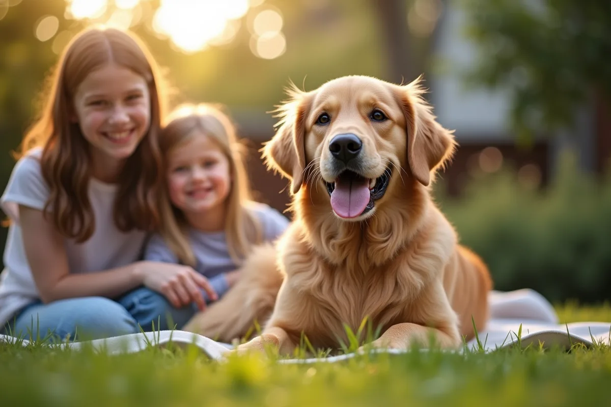 Un chien heureux dans son nouveau foyer aimant