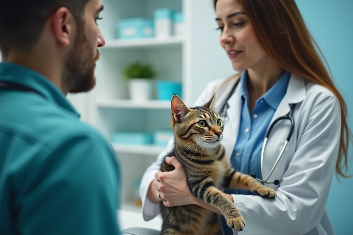 Chat montrant des signes de malaise et d'inconfort