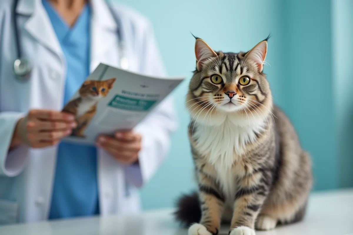 Animal de compagnie heureux avec un vétérinaire attentif