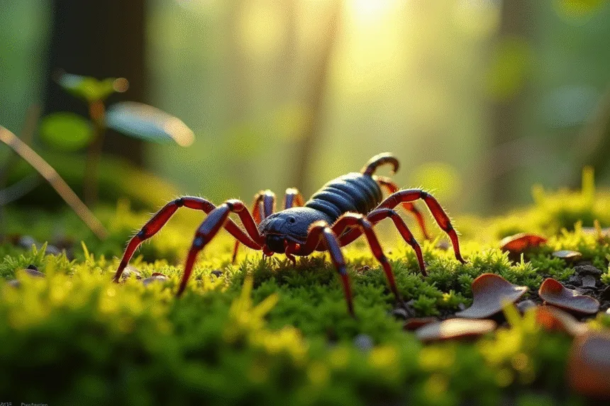 Pseudoscorpionida se déplaçant sur le dos d'un insecte hôte