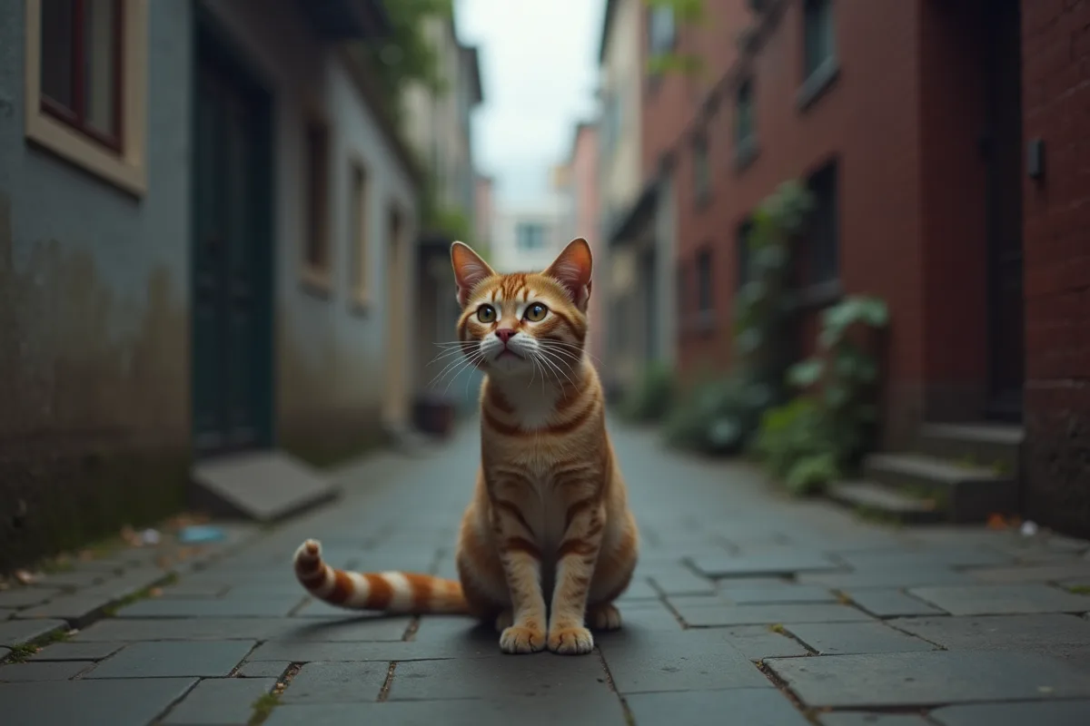 Comportement d'un chat perdu dans un environnement inconnu